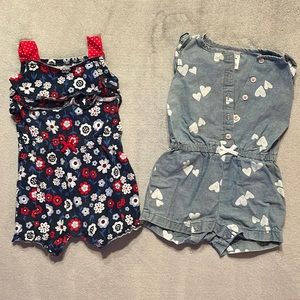 Blue toddler girls rompers
